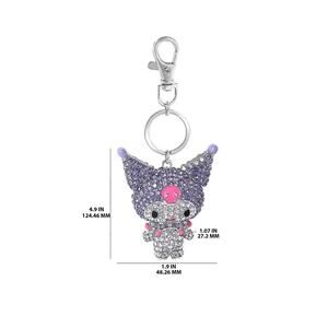 Sanrio Hello Kitty Kuromi Bling Pave Rhinestone Character Keychain Bag Charm NIB